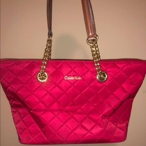 Red Quilted Calvin Klein Purse